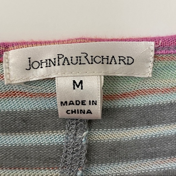 JohnPaulRichard Colorful Striped Tie Front Knit Sweater/Top - Picture 4 of 11